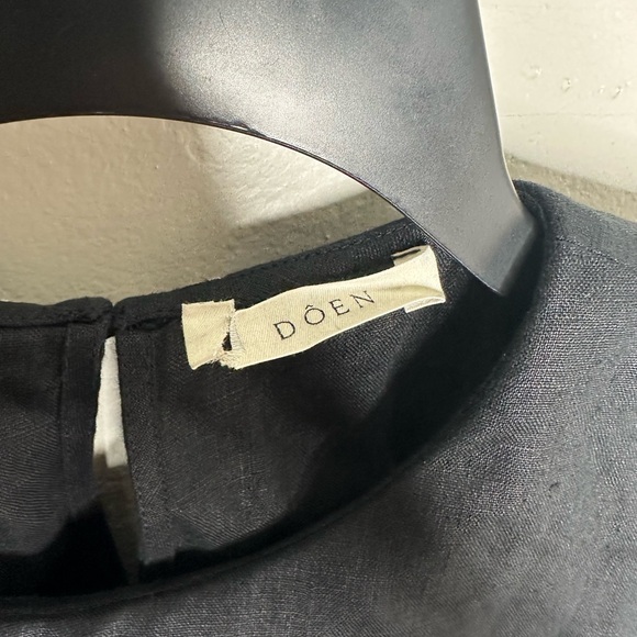 Dôen Monroe Linen Black Mini Dress - Picture 3 of 7